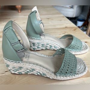 Vince Camuto Women’s Ankle strap Espadrille Wedge Shoes Size 7.5 US Never Worn